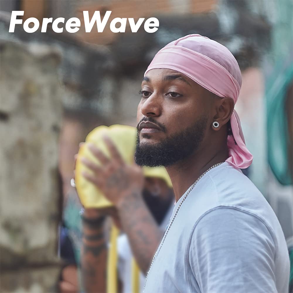 Gorro satén ForceWave rosa, uso múltiple para dormir, ejercitar y vestir