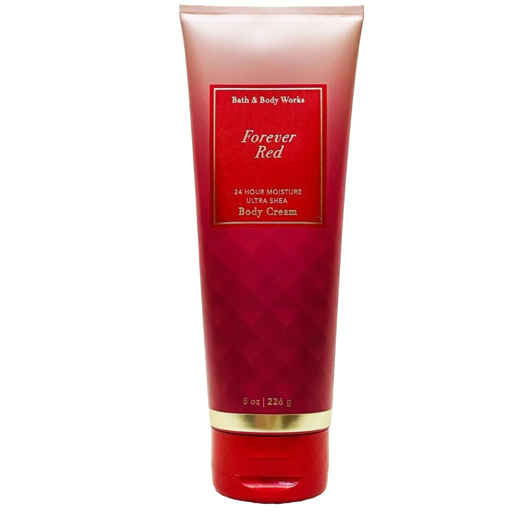 Bath & Body Works Forever Red crema corporal Ultra Shea, hidratación prolongada.
