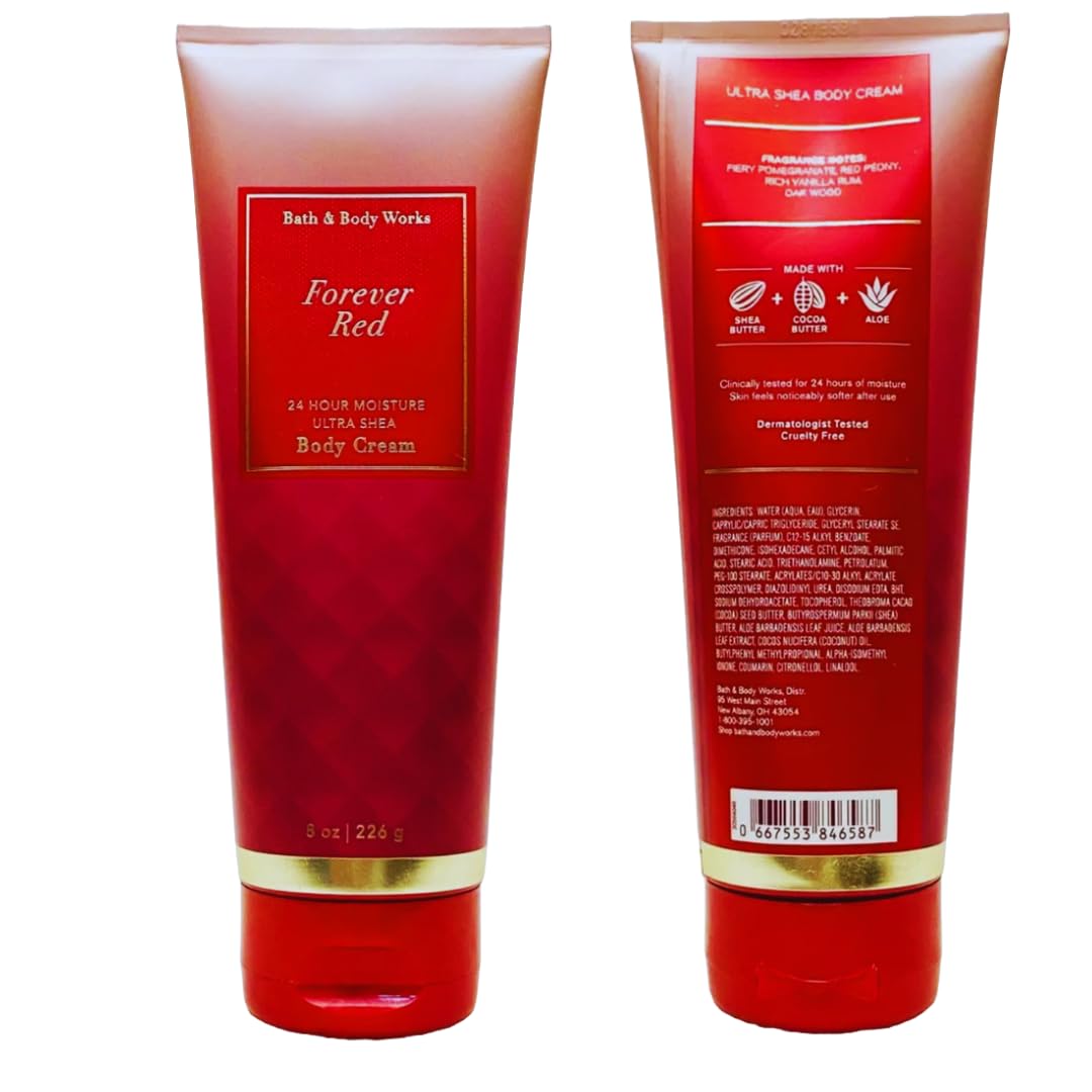 Manteca de karité y aloe en Forever Red hidratan día y noche.