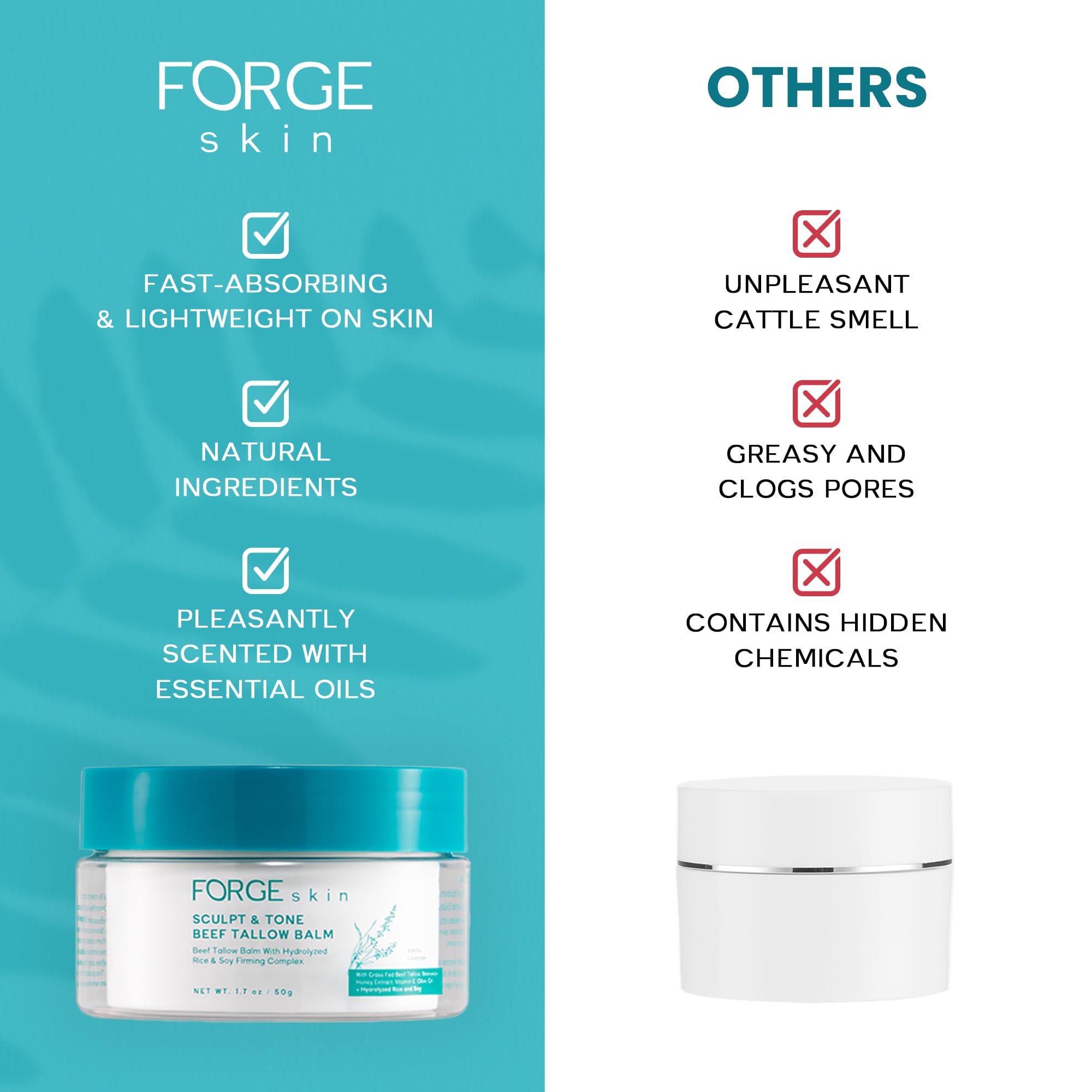 Forge Skin Bálsamo Absorción Rápida deja piel ligera sin grasa.