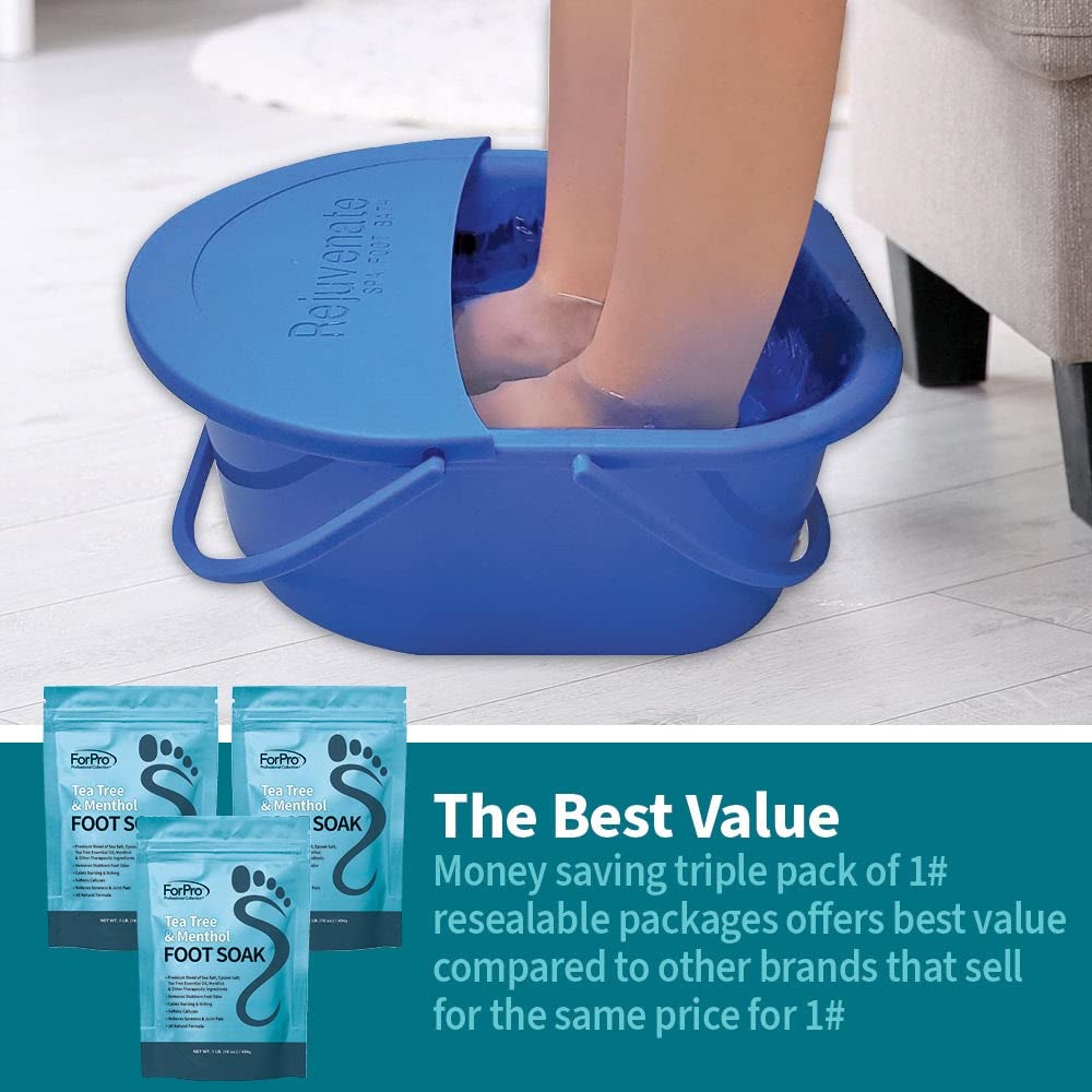 ForPro Foot Soak: conjunto de tres frascos de 16 oz para uso continuo.