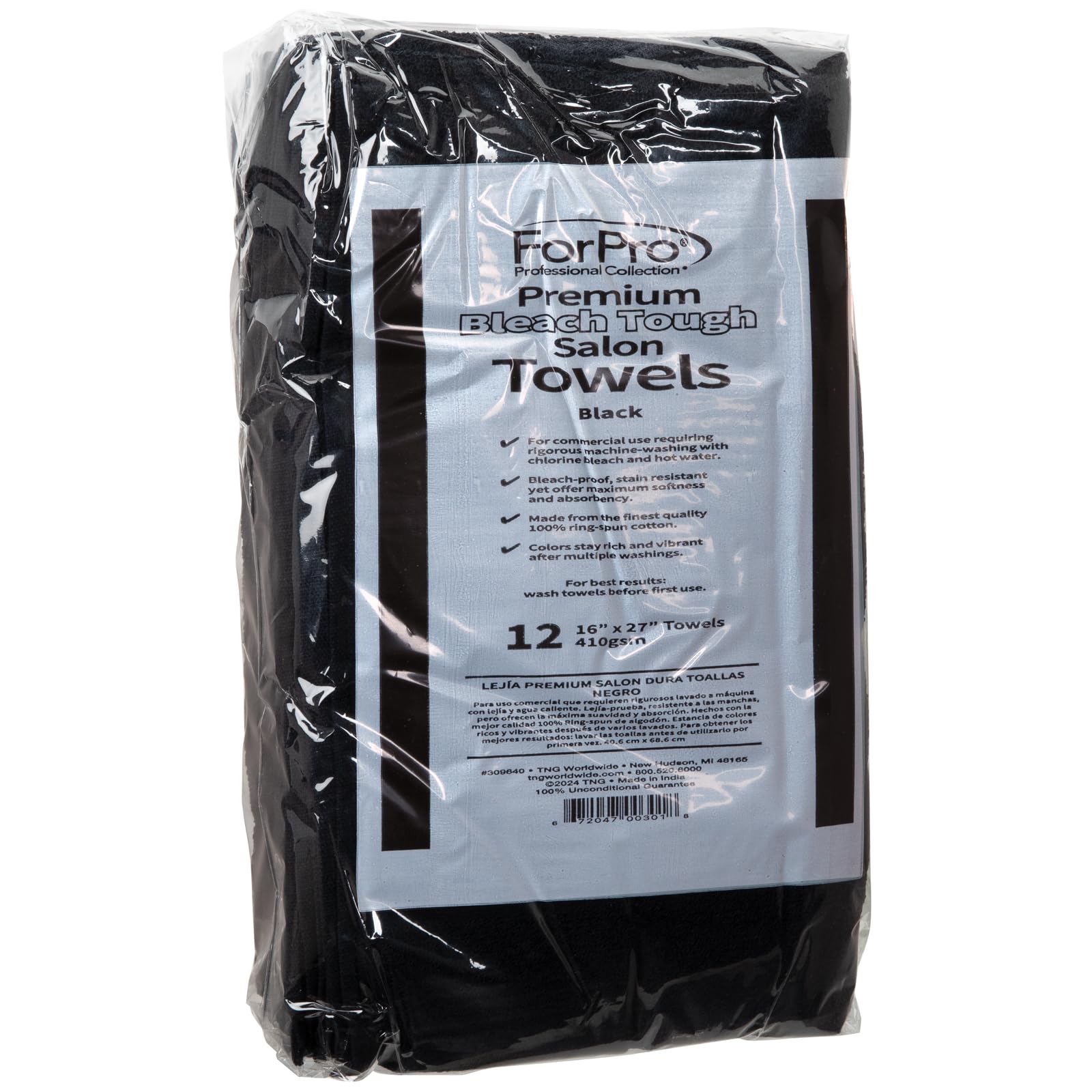 ForPro Toallas de Salón, lavado con cloro posible, color vivo tras lavados.