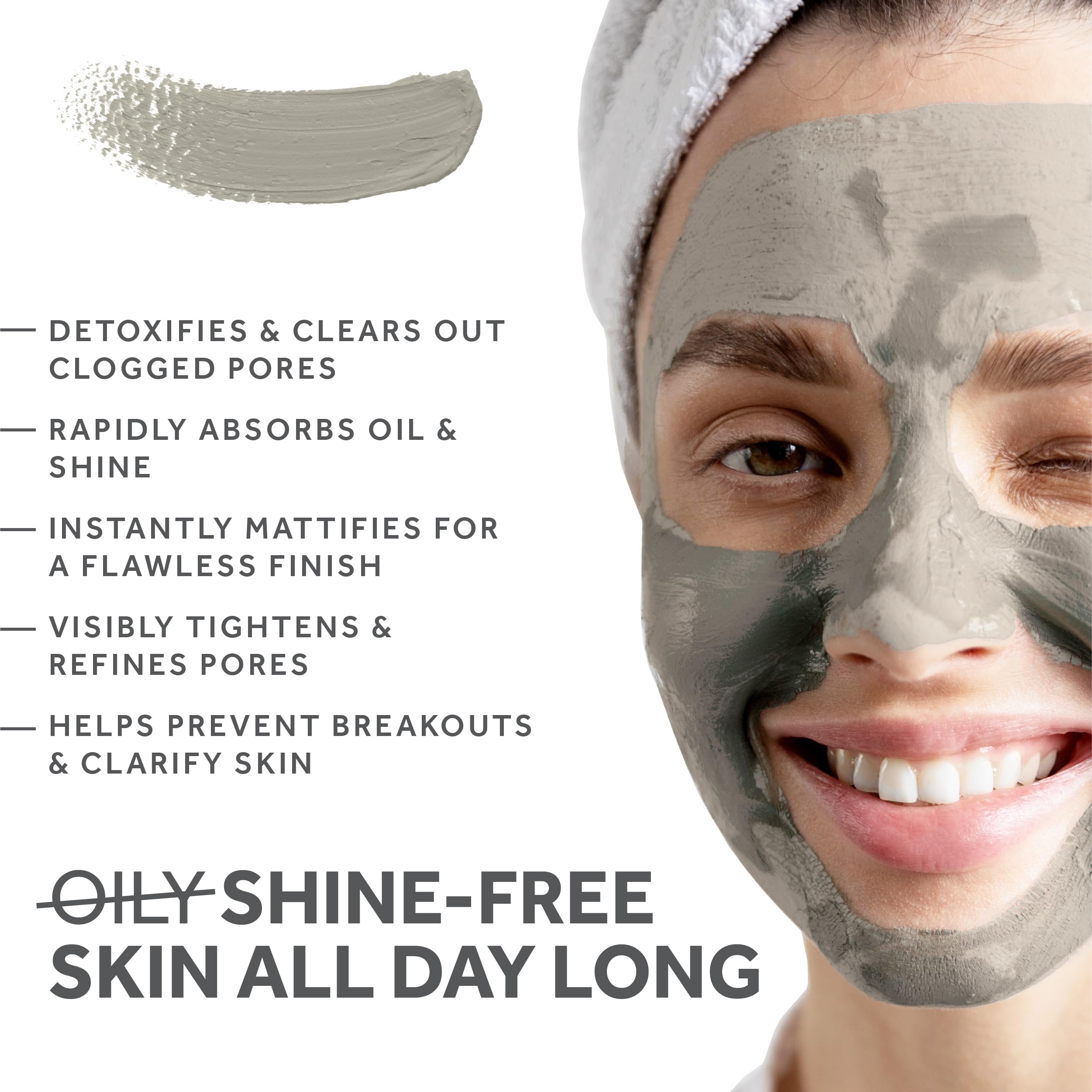 Fossil Power mascarilla facial arcilla bentonita para piel radiante.