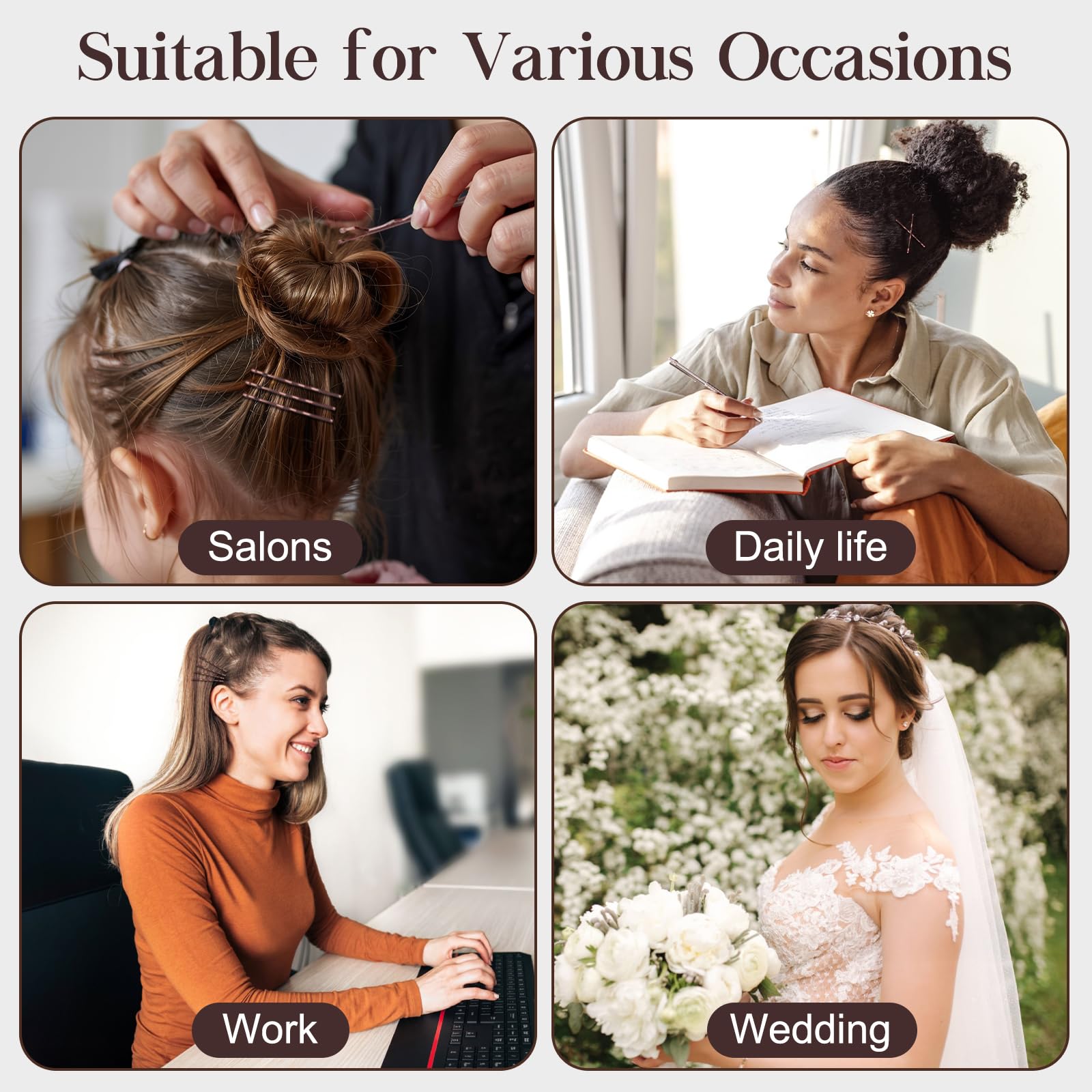 Perfectas para bodas y eventos, manteniendo peinados duraderos.