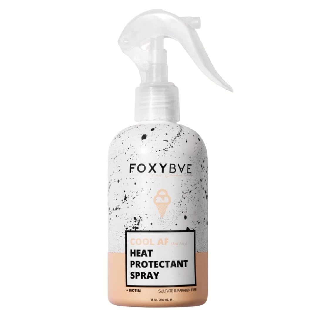 FoxyBae protector térmico spray: protege el cabello hasta 400°F y evita daños.
