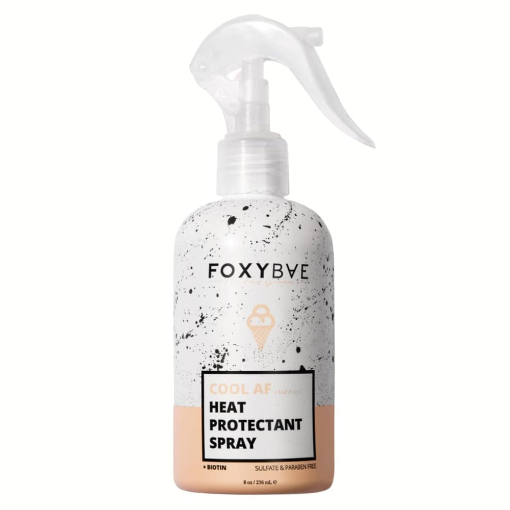 FoxyBae protector térmico spray: protege el cabello hasta 400°F y evita daños.