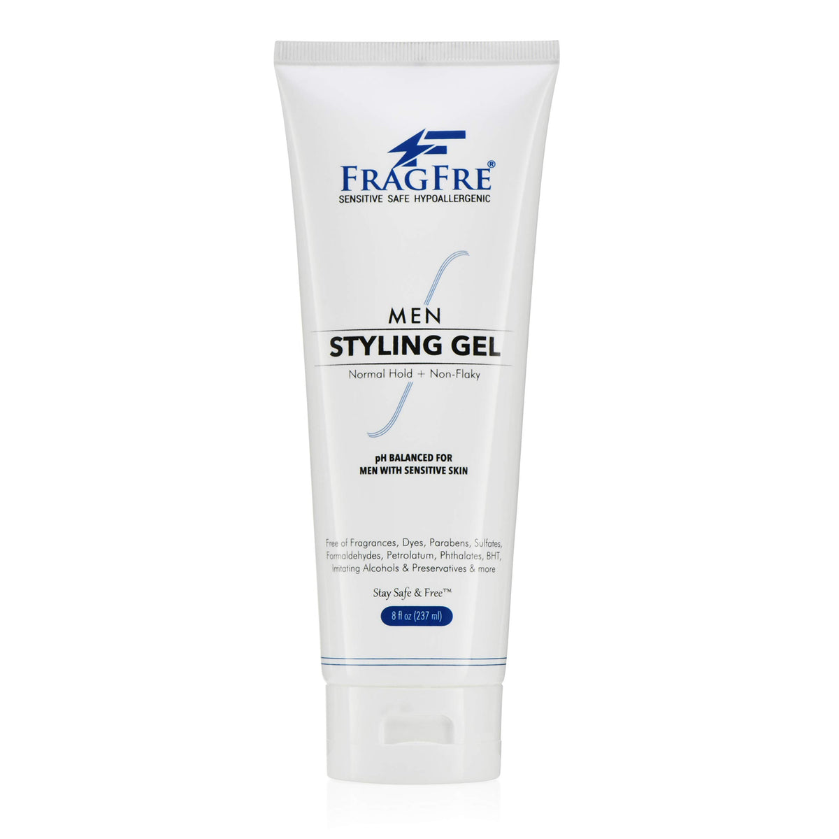FRAGFRE gel de peinado para hombres, botella de 8oz, fijación normal sin fragancia.