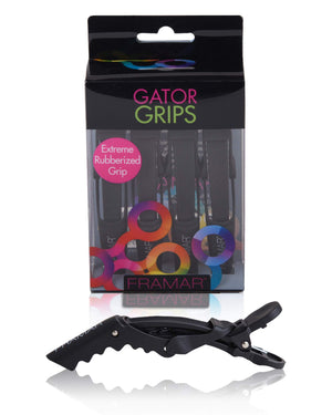 Framar Gator Grips, clip negro de dientes anchos para sujetar peinados con precisión
