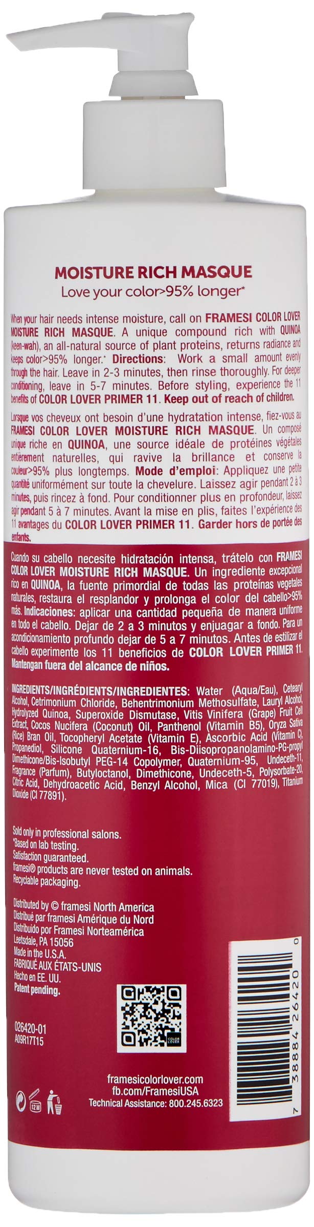 Aplicación suave de Framesi Color Lover Masque en casa para reparación gradual.