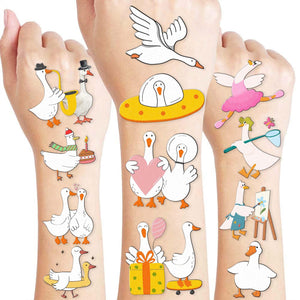 Tatuajes de gansos graciosos de frawharmone para fiestas y manualidades.