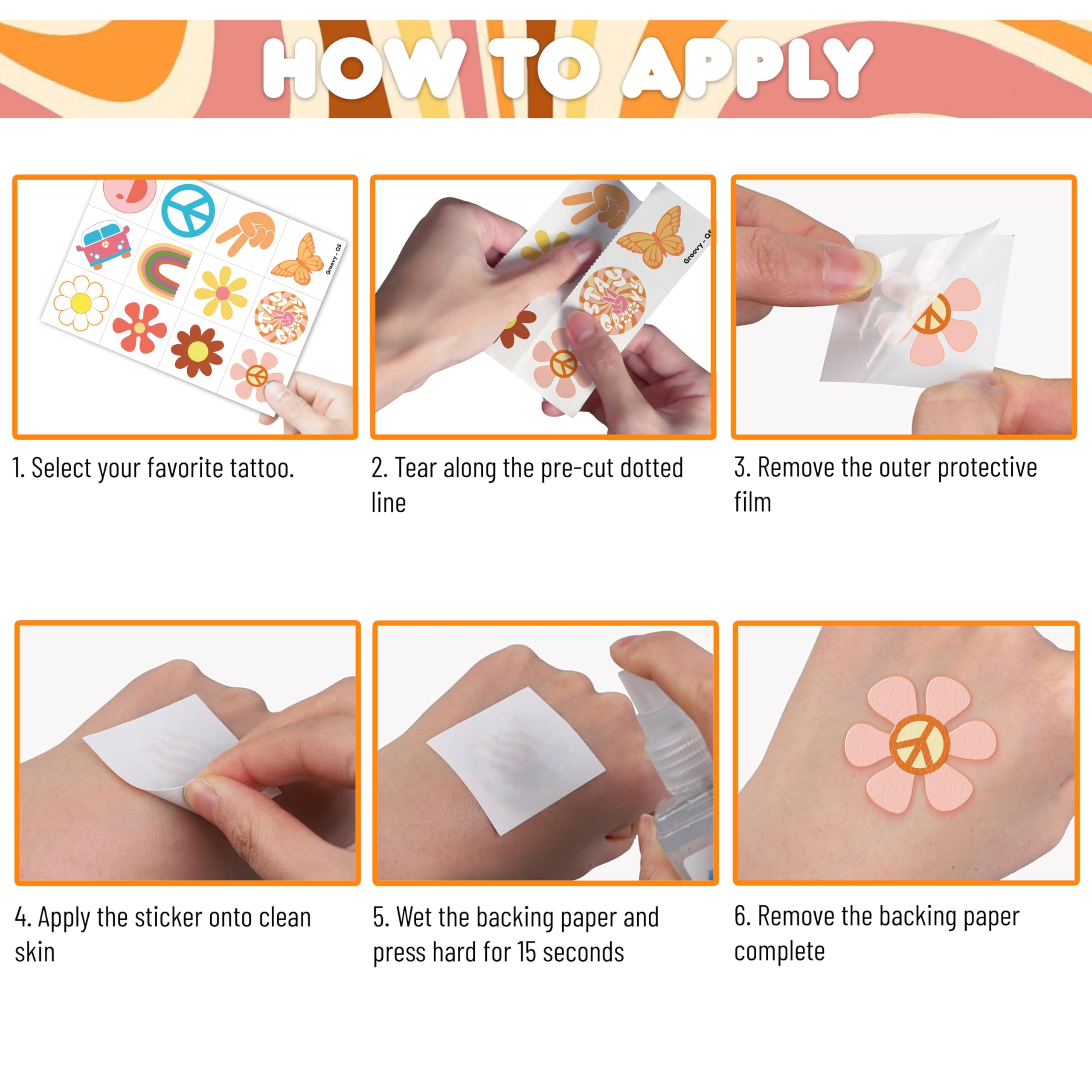 Premios y recuerdos con tatuajes groovy 60s 70s para clasificar actividades.