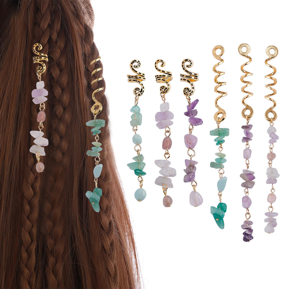 FRDTLUTHW accesorio de trenza con piedra natural para realzar el peinado