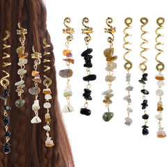 FRDTLUTHW joyas para cabello con dreadlocks y piedra natural realzan trenzas