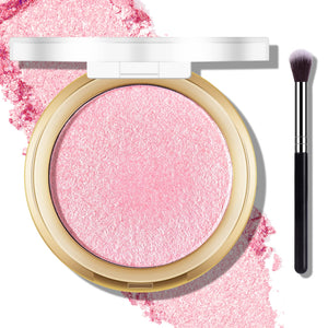 Freeorr iluminador horneado Paleta Mermaid Pink, brillo suave para rostro