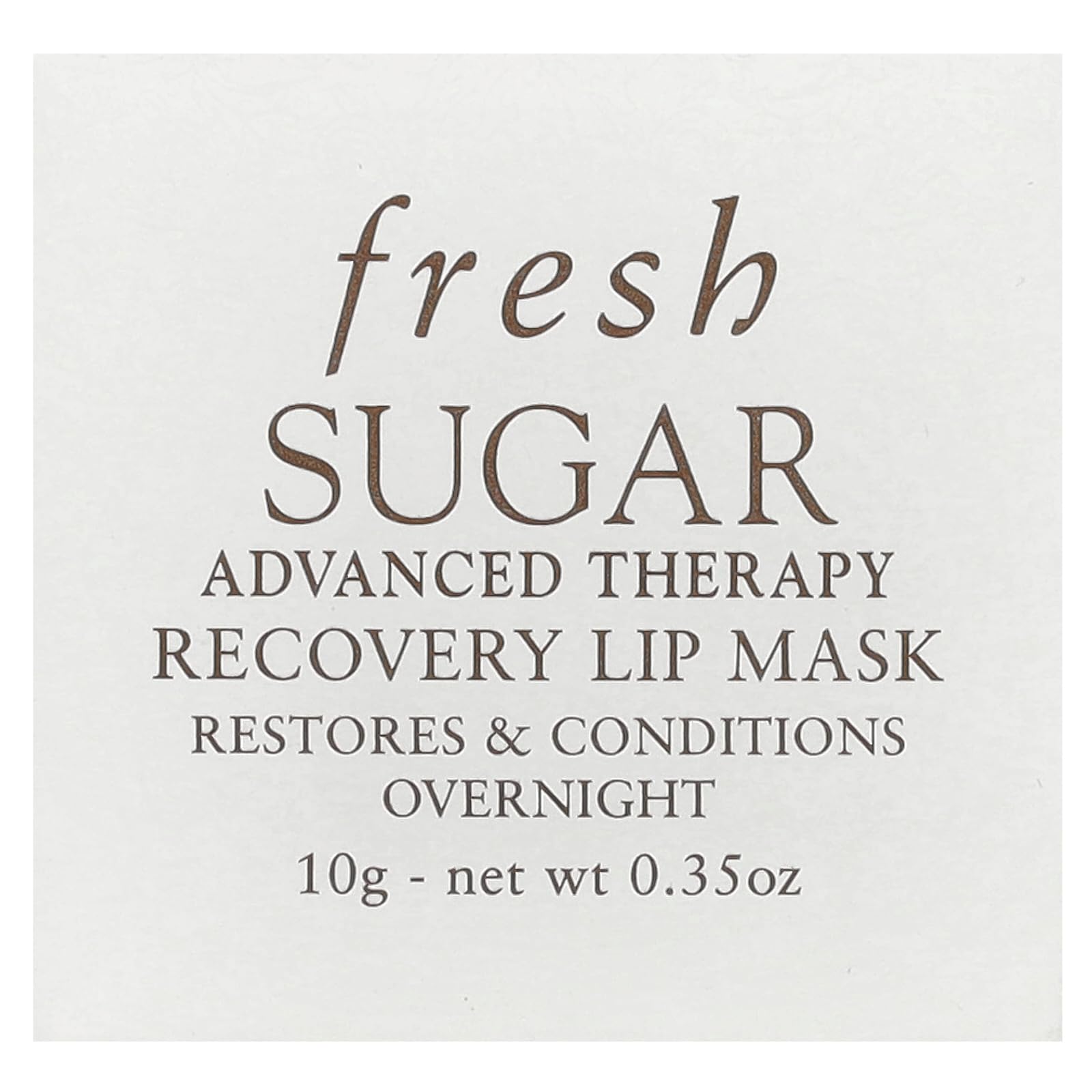 Mascarilla labial Fresh Sugar Recovery, textura cremosa al aplicar para nutrición nocturna.