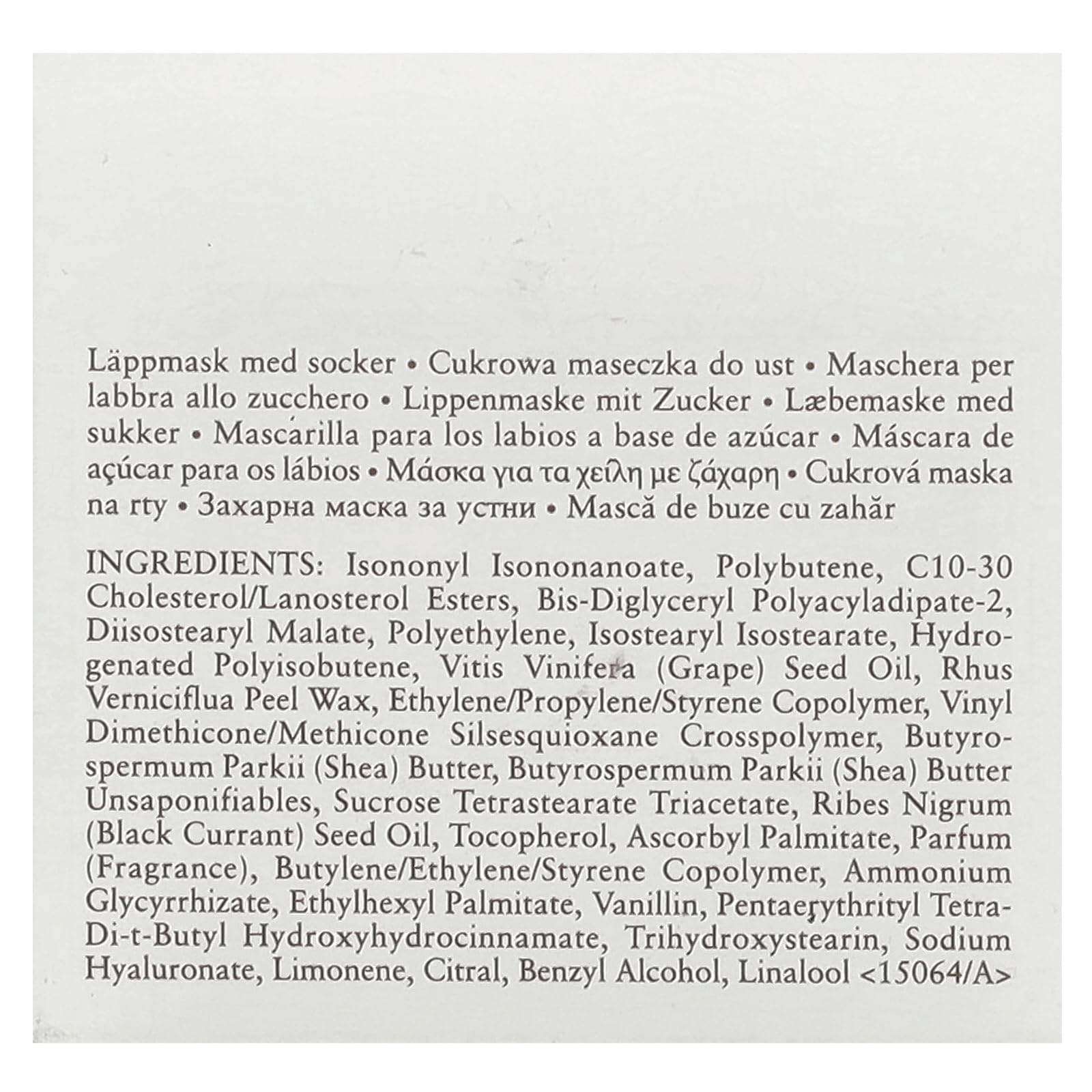 Ingrediente clave karité y ácido hialurónico en mascarilla labial.