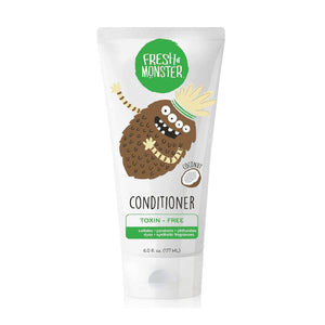 Acondicionador Fresh Monster para niños en bote, cabello suave y sin enredos.