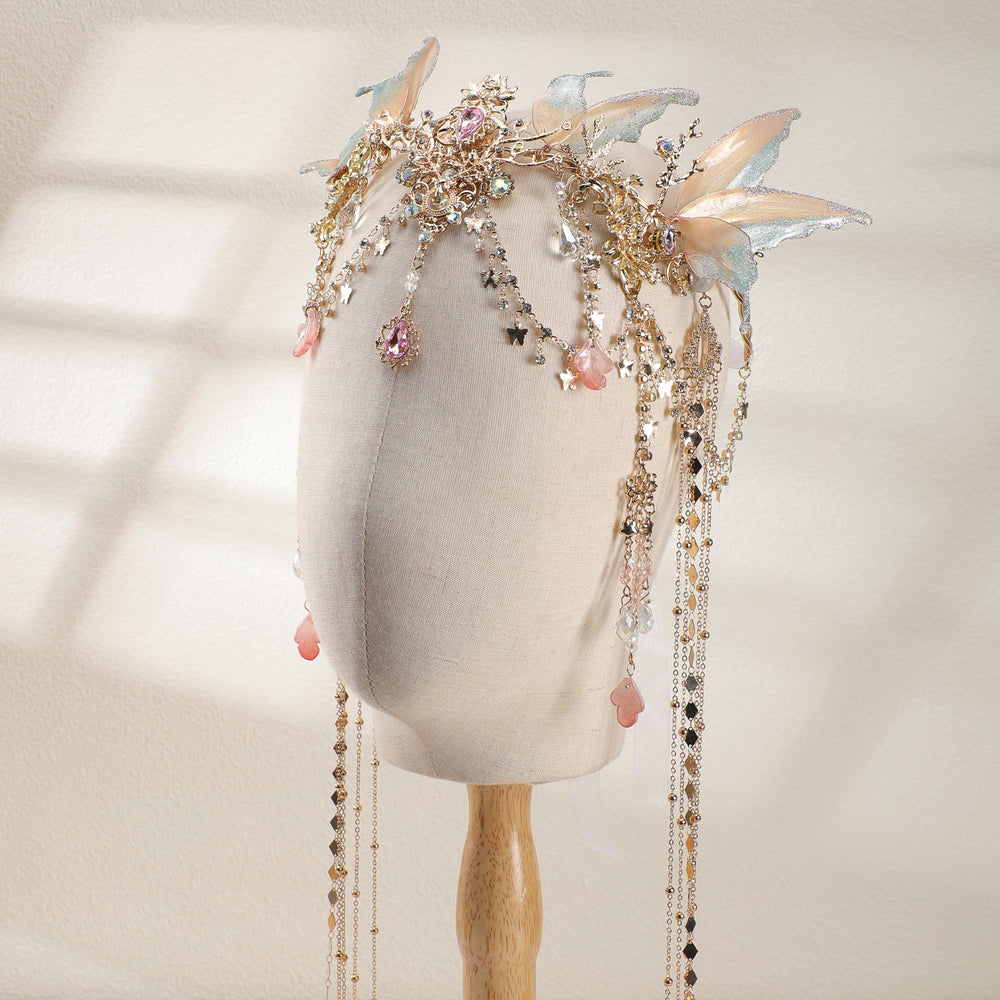 Accesorio para ceremonias FRESHME, corona hada con alas, ideal para bodas o fiestas
