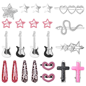 FRIUSATE pinza estrella-cruz rosa, ideal para realzar peinados con brillo.