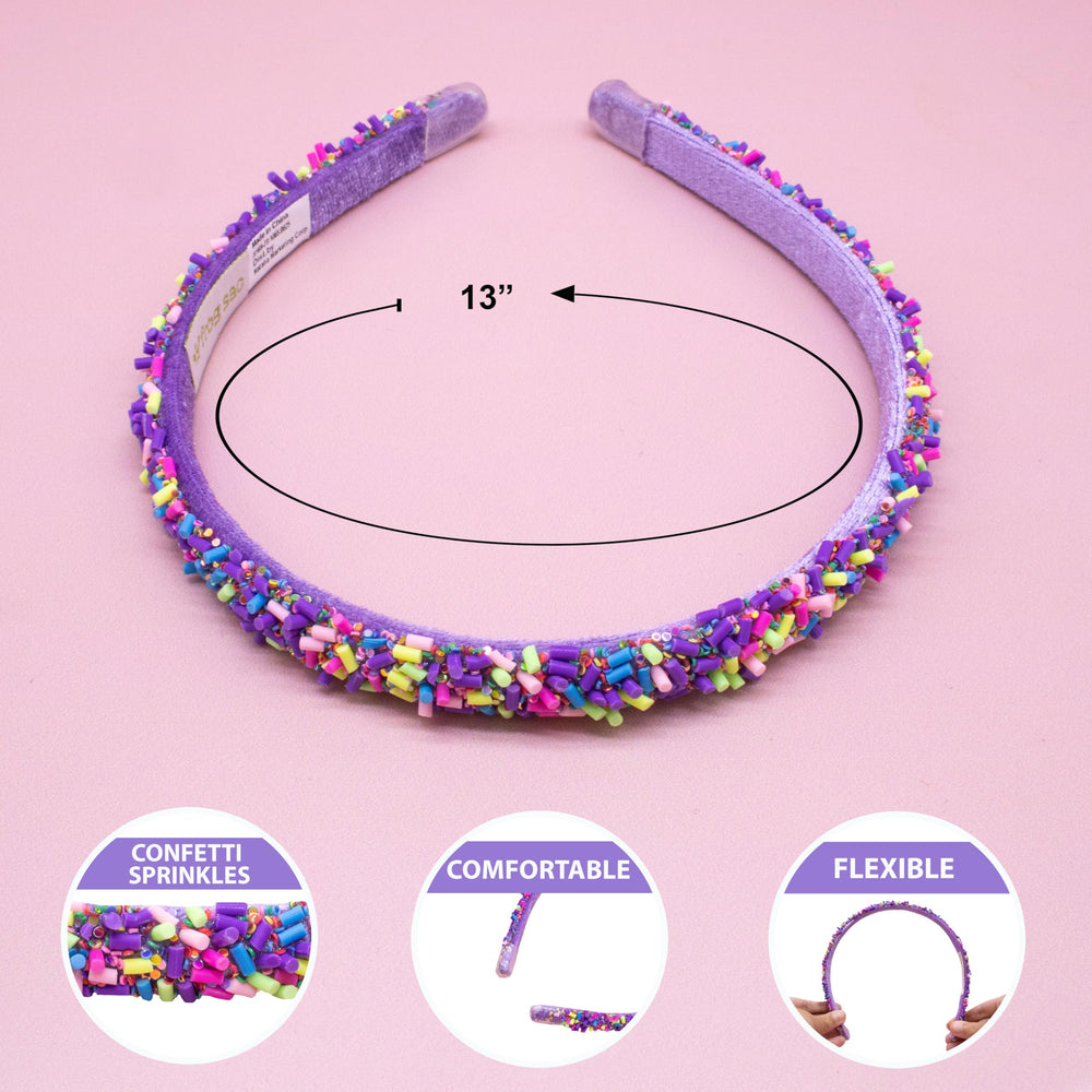 Diadema fina de lentejuelas arcoíris de FROG SAC para estilos divertidos.