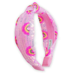 FROG SAC diadema nudo con lentejuelas arcoíris rosa: brillo y sujeción cómoda para todas las edades.