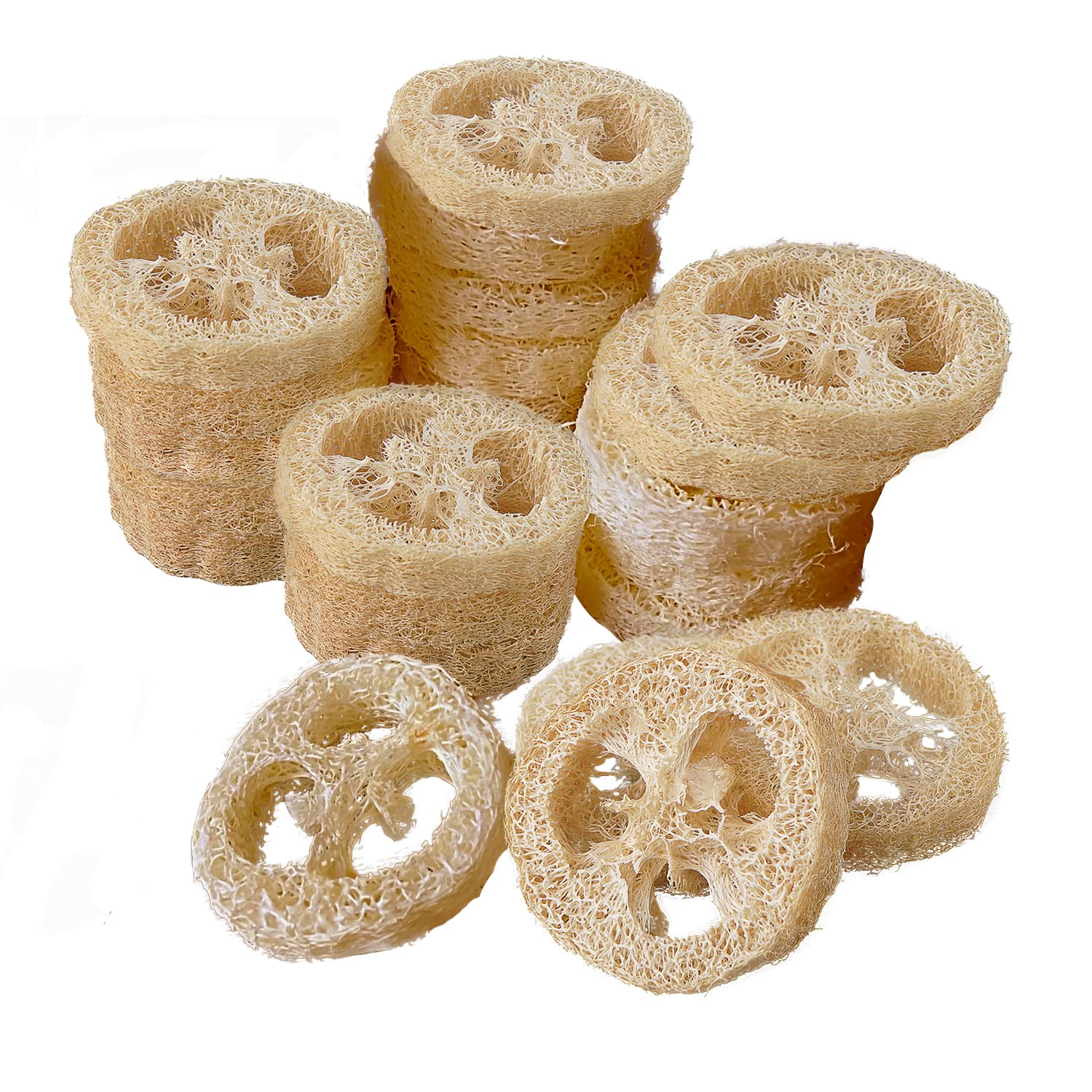 Esponja luffa natural FRTIM para jabón: paquete de 20 rodajas listas para usar