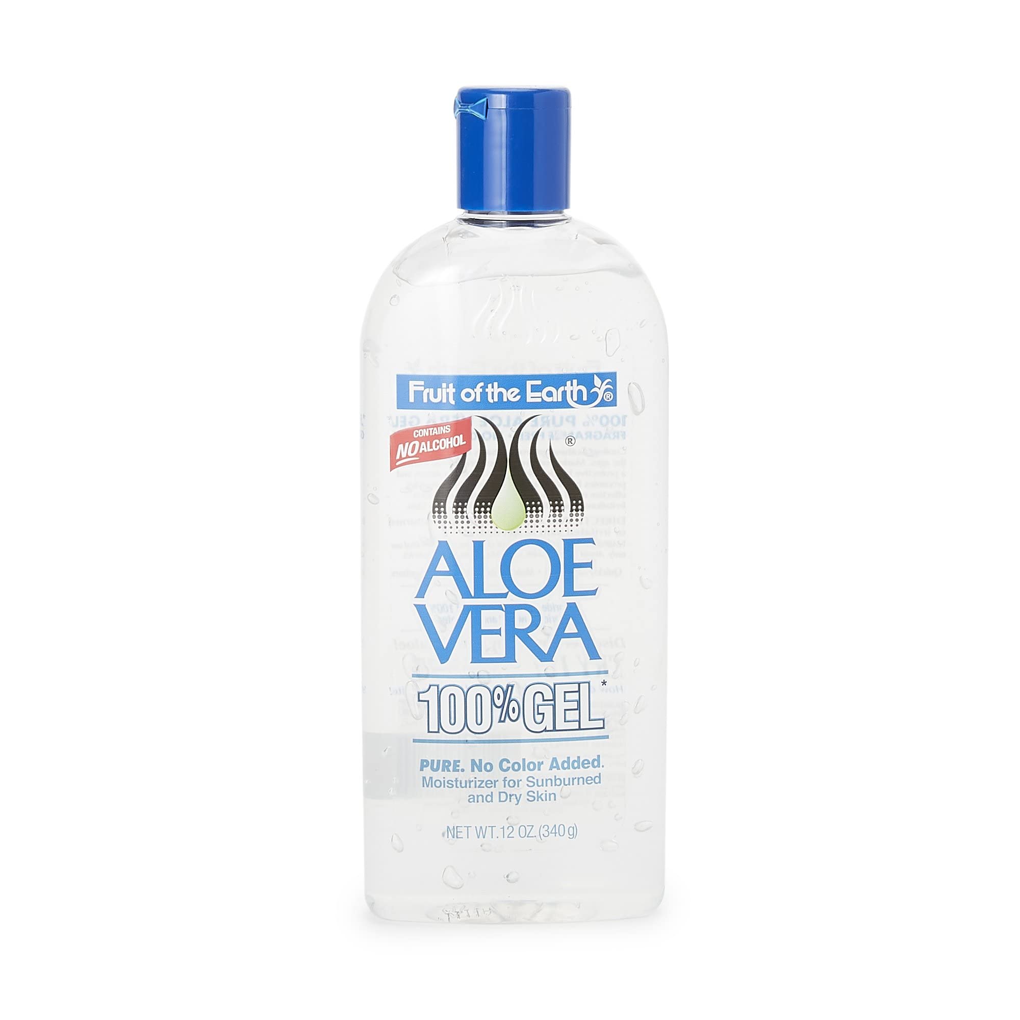 Fruit of the Earth gel de aloe vera en botella, hidratación suave para piel sensible