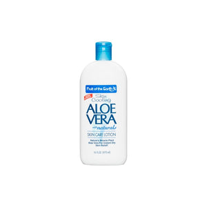 Loción de Aloe Vera Fruit of the Earth en botella, hidratación suave para la piel.