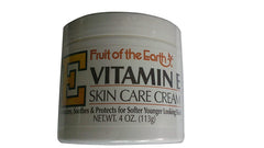 Fruit of the Earth crema vitamina E, cuidado suave para la piel, frente al frasco.