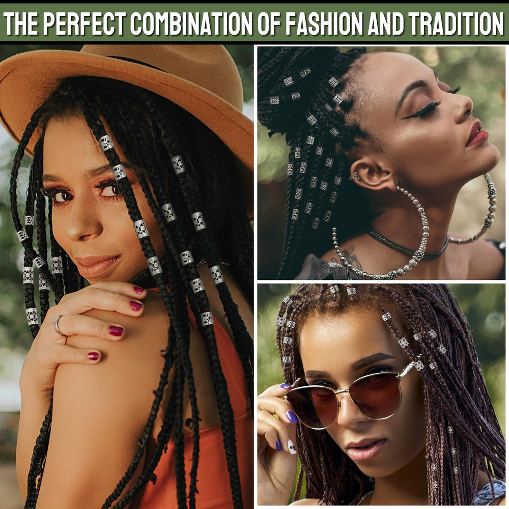 Fscwlmon aros para cabello dreadlocks, ornamentos metalicos y ajuste.