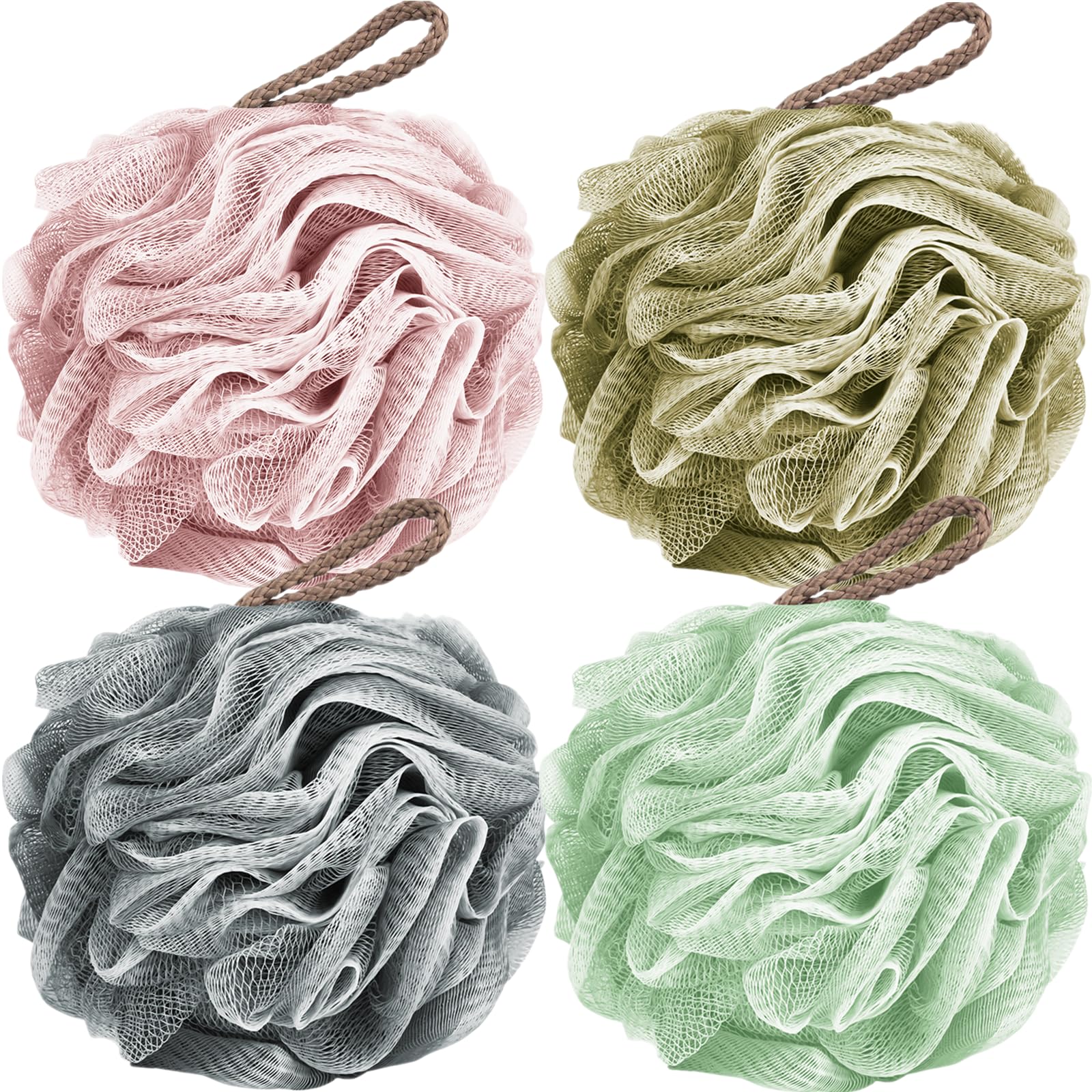 Fu Store esponja lufa, 4 colores, exfolia suavemente durante la ducha