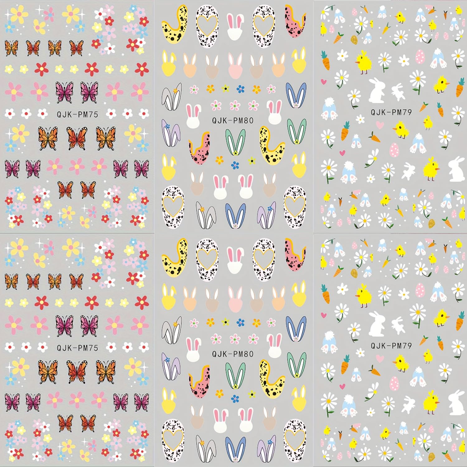 Pegatinas FUKIDOG para uñas con mariposa-flor 3D para un toque primaveral.