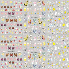 Pegatinas FUKIDOG para uñas con mariposa-flor 3D para un toque primaveral.