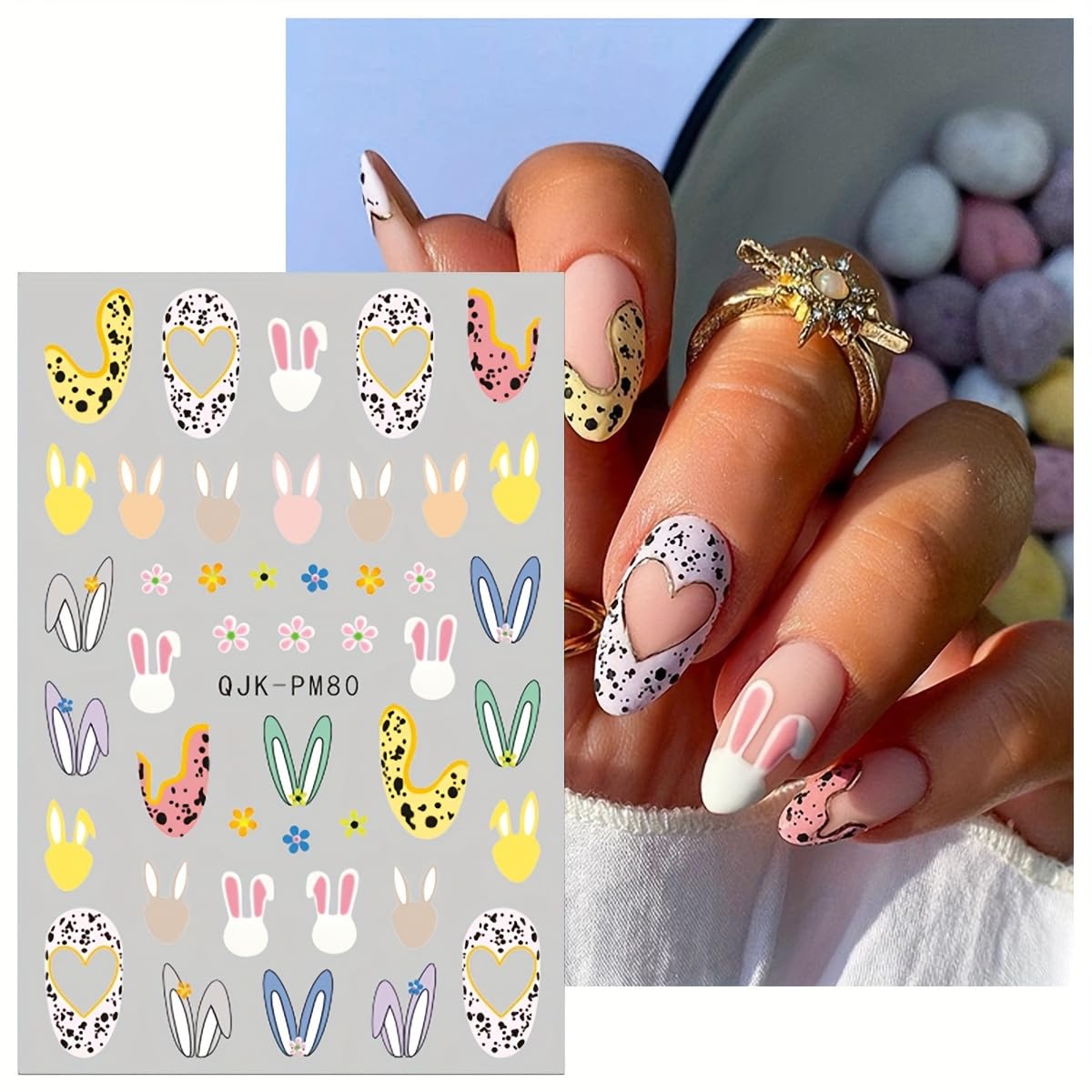 Pegatinas FUKIDOG para uñas con ornamentos florales 3D para un estilo elegante.