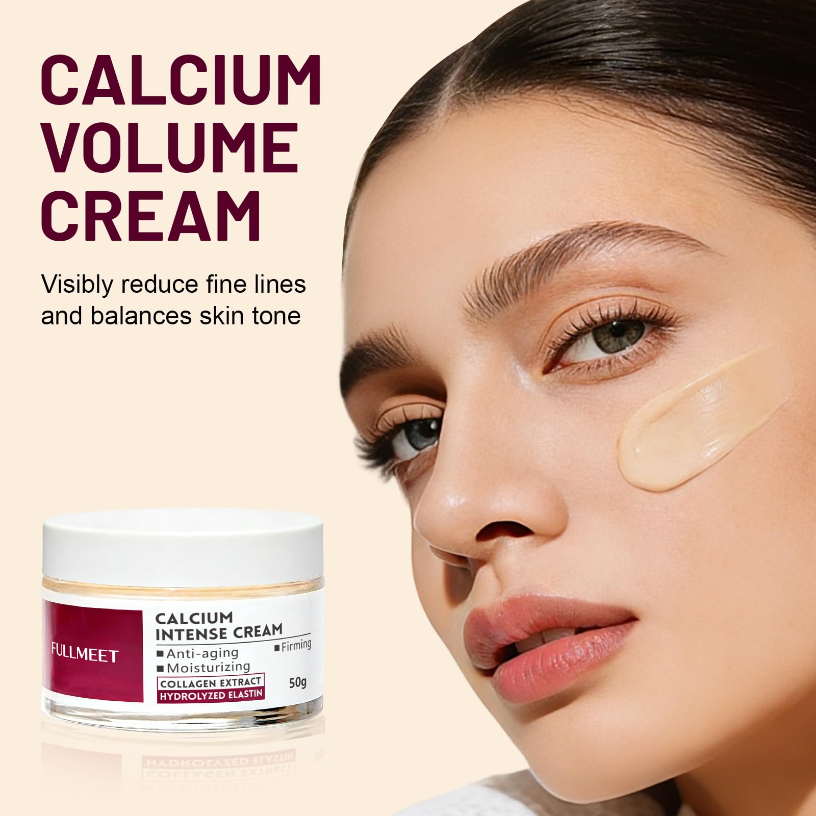 FullMeet Calcium Cuidado Rostro Cuello: uso versátil para rostro, cuello y mirada.