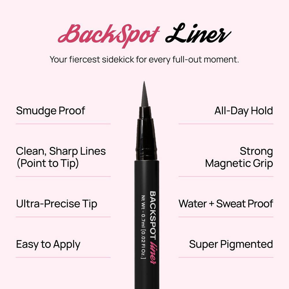 BackSpot Liner ofrece adherencia firme para pestañas magnéticas seguras durante la actividad.