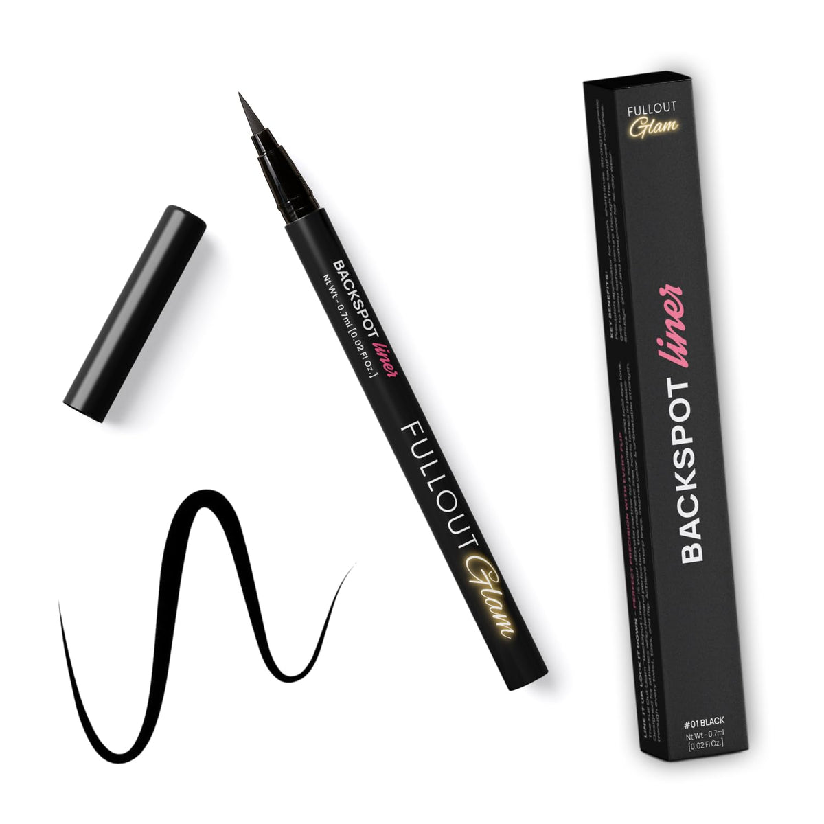Fullout Glam BackSpot Liner punta precisa para una aplicación exacta.