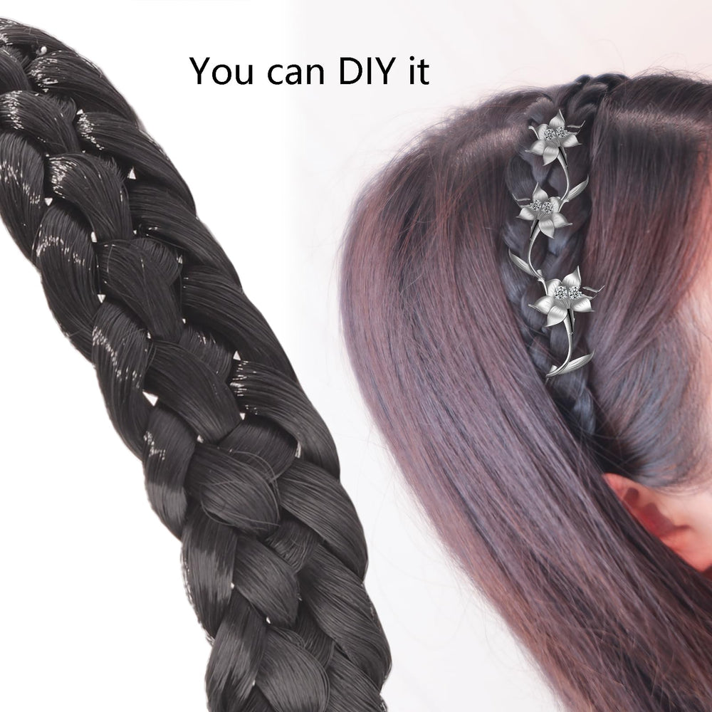 Fumwase banda trenzada negra ideal para bodas y fiestas