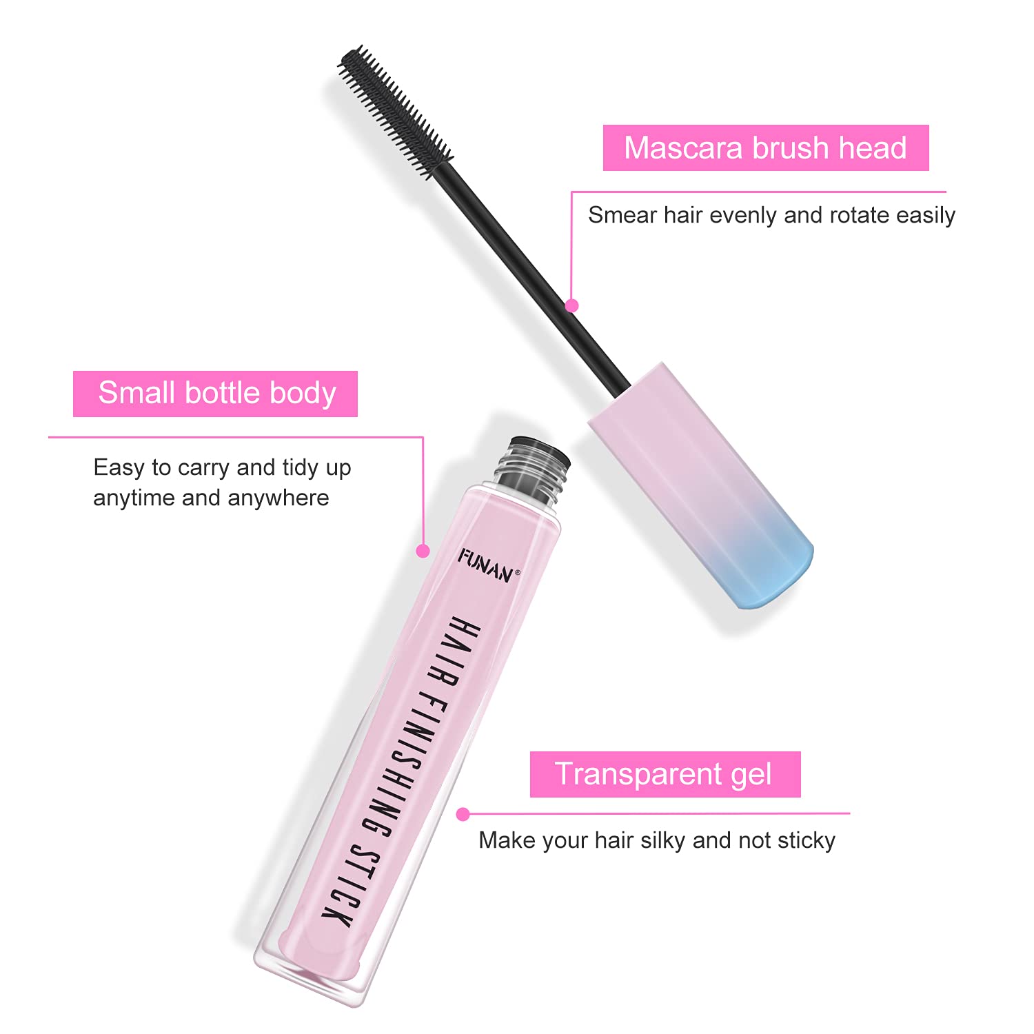 FUNAN barra-para-pelo-largo-corto-rizado: funciona en todo tipo de cabello para un acabado pulido