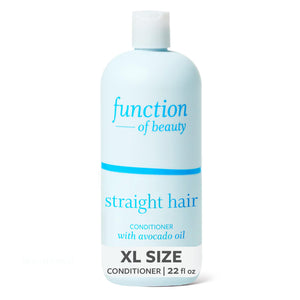 Function of Beauty Acondicionador para pelo liso en botella, suavidad y brillo ligero para uso diario.