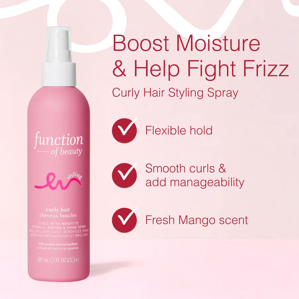 Function of Beauty para rizos: definición y control del frizz para acabado flexible.