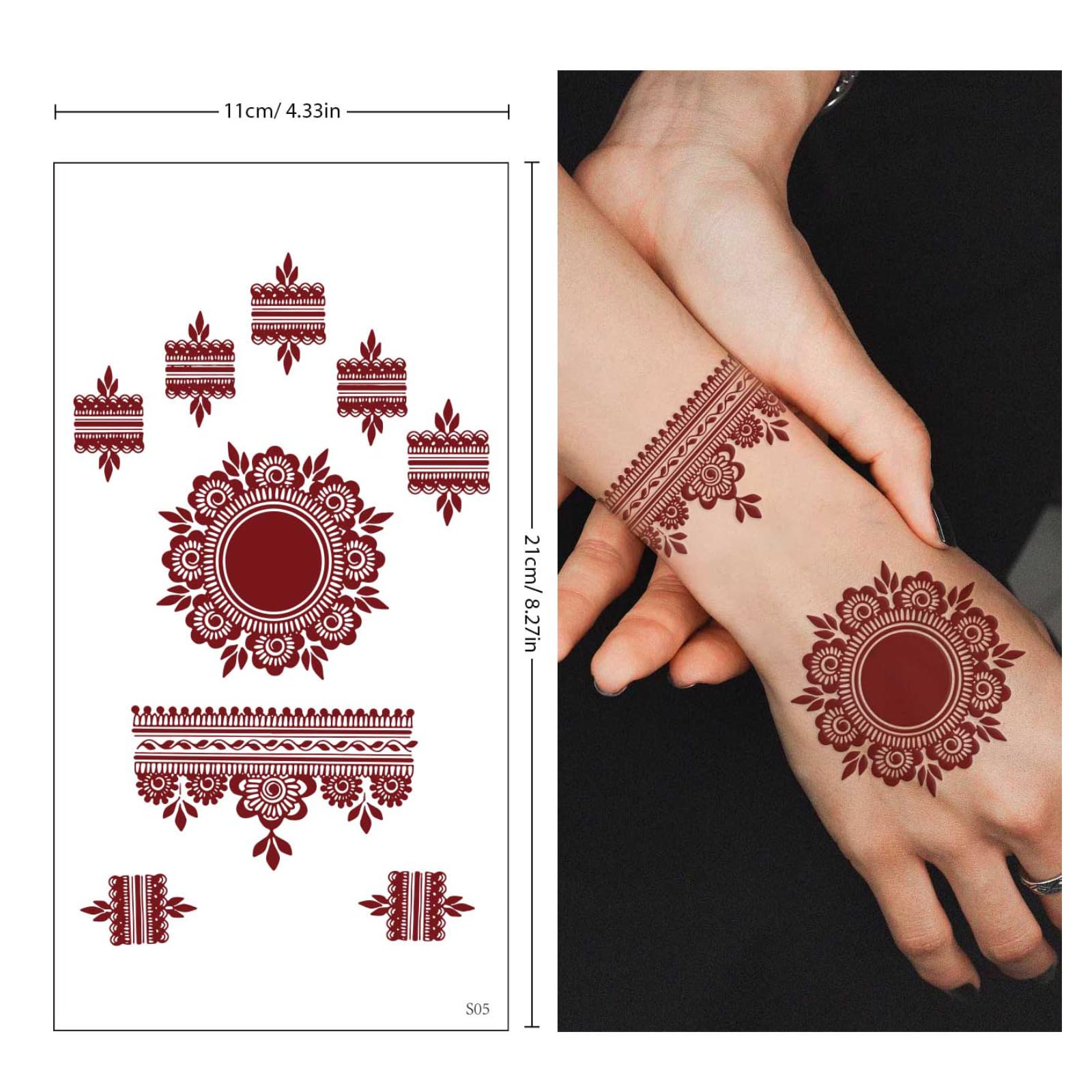 FUNTATTOO: conjunto de 10 hojas para brazos, manos y cuello.