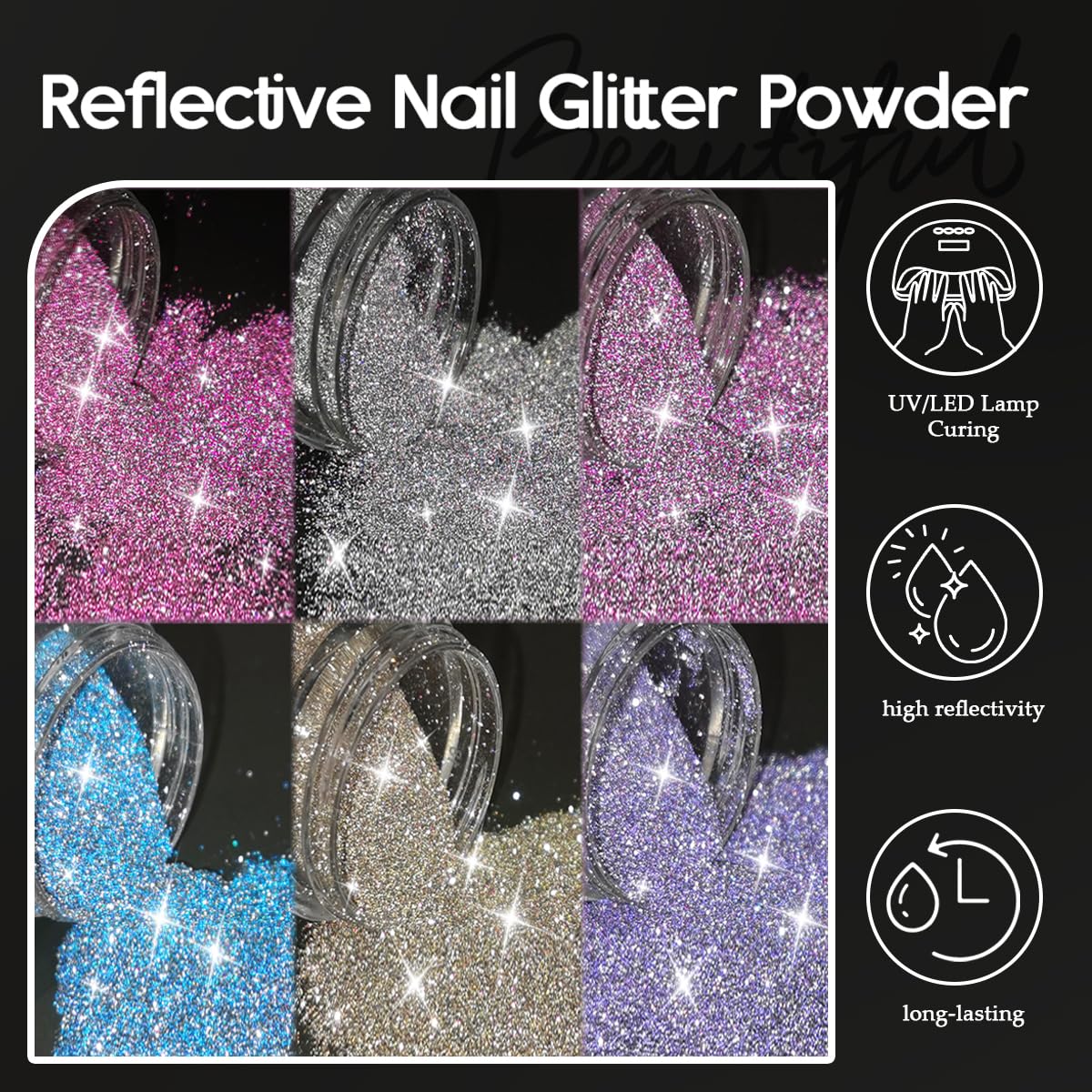Furtherpretty polvo brillo uñas champán, tono cálido para estilos elegantes.