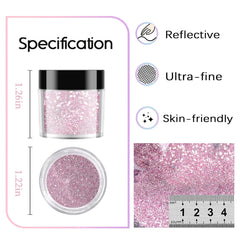 Furtherpretty polvo brillo uñas morado, chispa vibrante para diseños atrevidos.