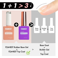 Aplicación suave del gel base FZANEST para uñas finas.
