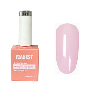 FZANEST gel base rosado lechoso para uñas naturales con acabado suave.