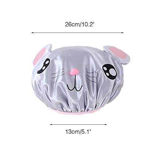 G2PLUS Gorro de ducha de dos piezas con animales, ideal para mantener el cabello seco.