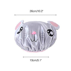G2PLUS Gorro de ducha de dos piezas con animales, ideal para mantener el cabello seco.
