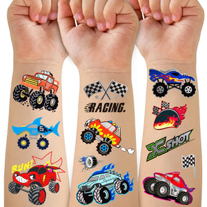 Gabizafia tatuajes Hot Wheels: 75 hojas brillantes para fiestas infantiles.