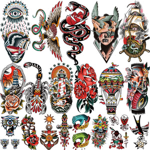 Gabizafia tatuaje temporal estilo marinero clásico para un look audaz